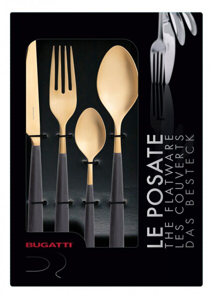 ATHENA Gold, Posate Set 24 pz, Scatola Window, Casa Bugatti