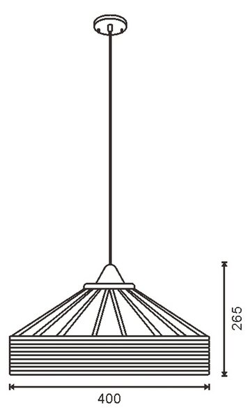 Lampadario da soffitto Ovest Nero e Marrone 1 x E27 M LEDME