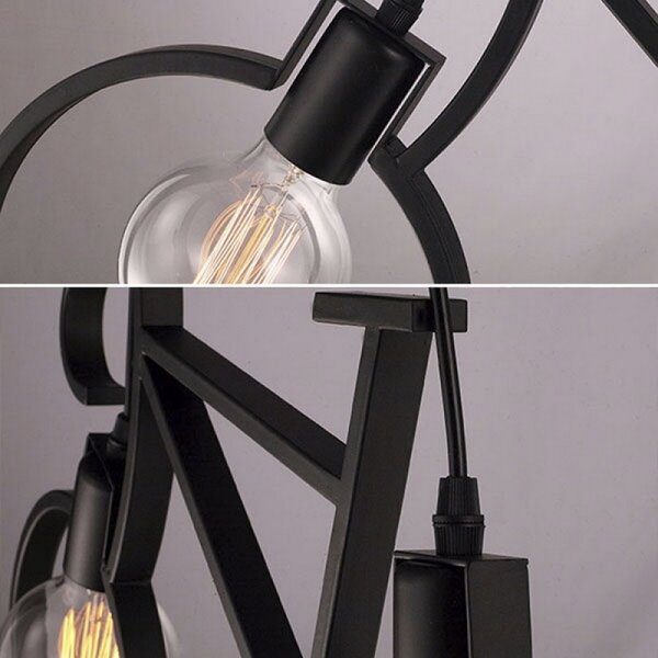 Lampadario da soffitto Bicicletta Vintage Nero 2 x E27 M LEDME