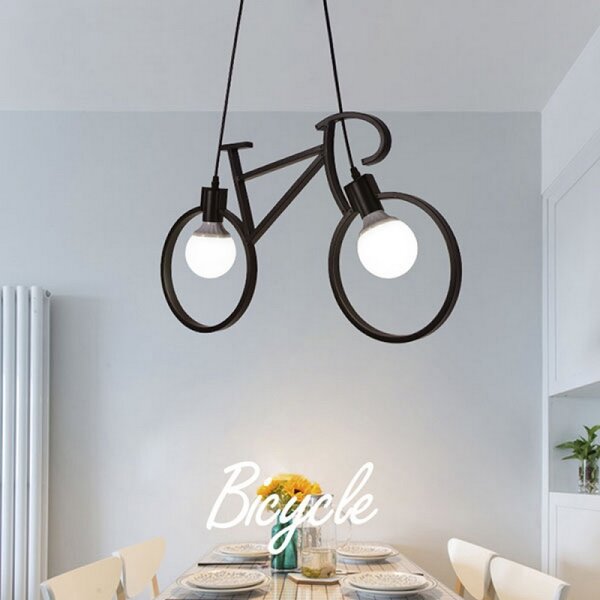 Lampadario da soffitto Bicicletta Vintage Nero 2 x E27 M LEDME