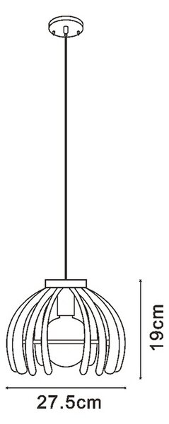 Lampadario da soffitto Trang Nero 1 x E27 M LEDME