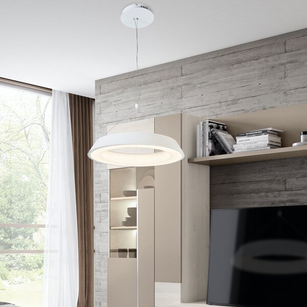 Lampadario Led da soffitto Provence Bianco 38W Dimmerabile con temperatura colore regolabile con telecomando M LEDME