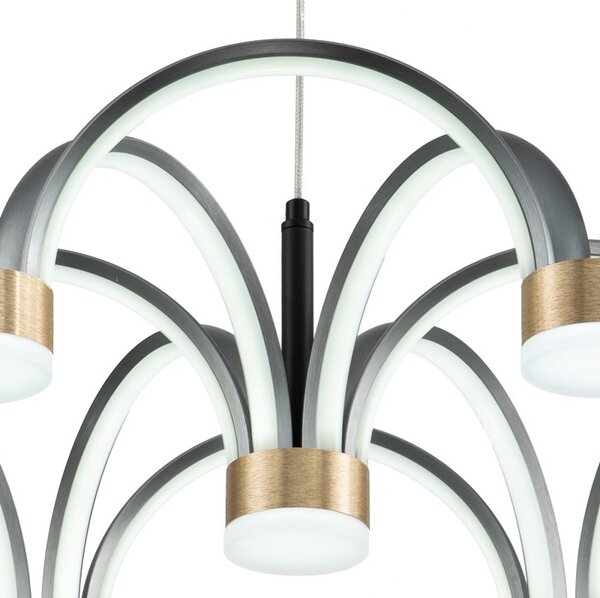Lampadario Led da soffitto Emin Grigio 84W Dimmerabile con temperatura colore regolabile con telecomando M LEDME