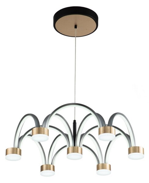 Lampadario Led da soffitto Emin Grigio 84W Dimmerabile con temperatura colore regolabile con telecomando M LEDME