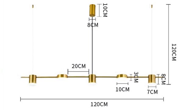 Lampadario Led da soffitto Sixng Oro 30W Bianco neutro 4500K M LEDME