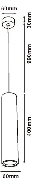 Lampadario Pendel Paipu in metallo Oro a sospensione 1 x GU10 M LEDME