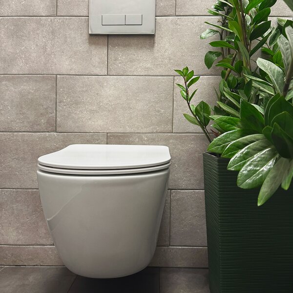 Vaso WC sospeso Rea Carlo Mini Tornado Rimless Flat N