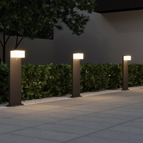 Trio Lighting Lampione LED Nestos con sensore di movimento, IP54, Nero, Alluminio, Moderno