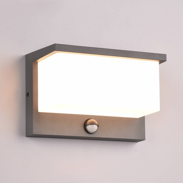 Trio Lighting Applique LED esterni Nestos sensore movimento IP54, Nero, Alluminio, Moderno
