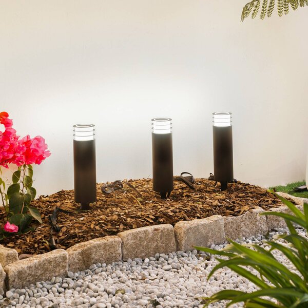 Lindby Smart lampioncino LED Kaelo, CCT, RGB, Tuya, set da 3 Kaelo Lindby, dimmerabile, Nero, Plastica, Moderno