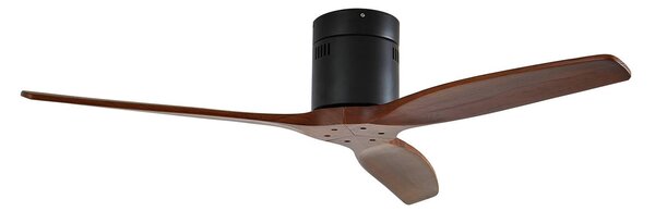 Ventilatore da soffitto Lucande Vindur, nero, legno, DC, silenzioso Vindur, Nero, Soggiorno / Sala da pranzo, Metallo, Moderno