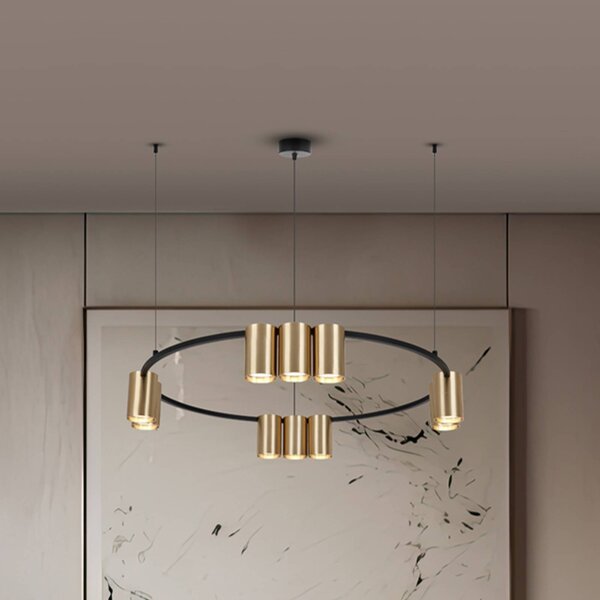 Lampada a sospensione Genesis Eko-Light, dimmerabile, Nero, Soggiorno / Sala da pranzo, Alluminio, Design, Lampada a sospensione