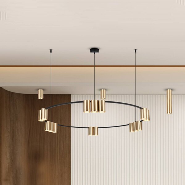 Lampada a sospensione Genesis Eko-Light, dimmerabile, Nero, Soggiorno / Sala da pranzo, Alluminio, Design, Lampada a sospensione