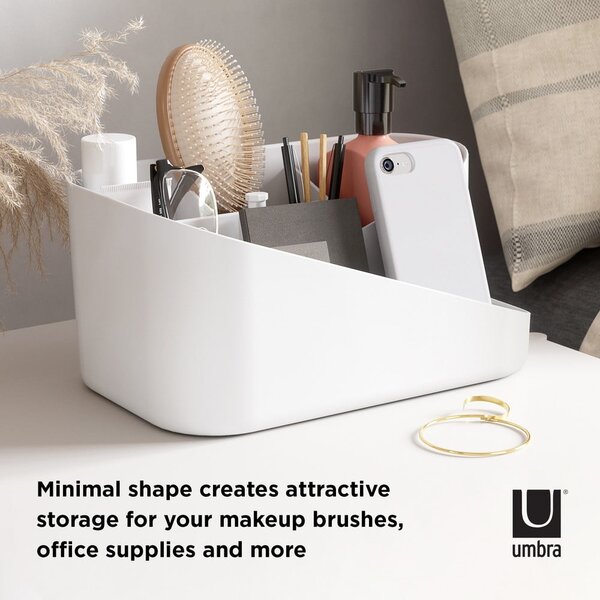 Organizer da bagno in plastica bianca per cosmetici Glam - Umbra