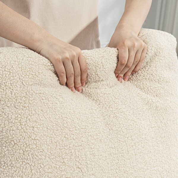 HOMCOM Poltrona Relax Reclinabile con Poggiapiedi, Girevole a 360° e Basculante, 76x94x100 cm, Beige | Aosom Italy