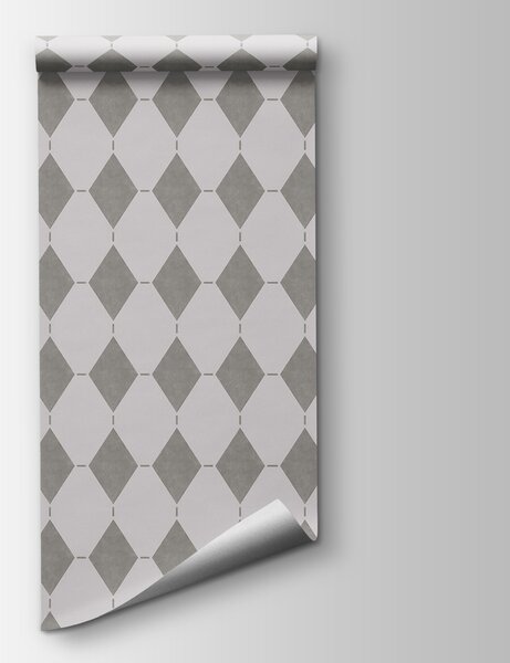 Carta da parati Elegante motivo geometrico in scala di grigi, Carta da parati Moderno, Carta da parati popolare, t00434 - Tapeko.it