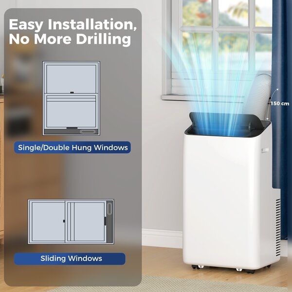 HOMCOM Condizionatore Portatile 12.000 BTU con Tecnologia Inverter, Condizionatore 6-in-1 con Oscillazione Automatica 60°, Timer 24 ore, Telecomando | Aosom Italy
