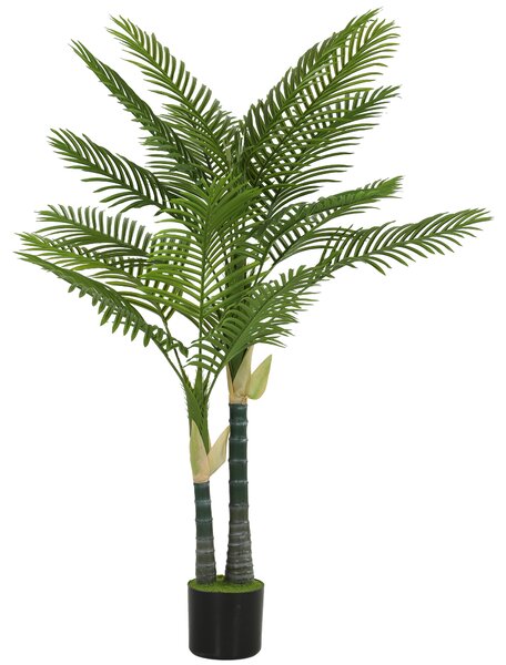 HOMCOM Palma Artificiale 150 cm in Vaso con 16 Fronde per Soggiorno e Balcone Decorazione, Verde | Aosom Italy