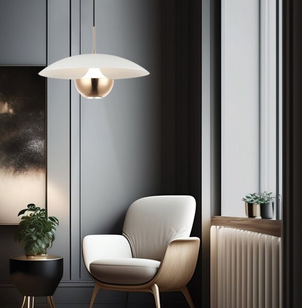 Lampadario LED sospeso con cavo VALIA LED/9W/230V bianco/oro