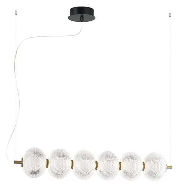 Lampadario LED a cavo PELLUCID LED/23W/230V oro/trasparente