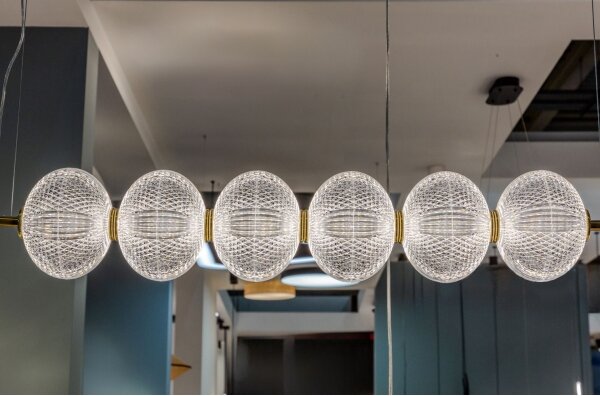 Lampadario LED a cavo PELLUCID LED/23W/230V oro/trasparente
