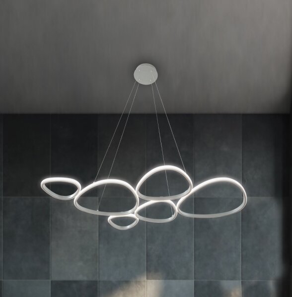 Lampadario a sospensione su cavo HELIX LED/61W/230V, argento