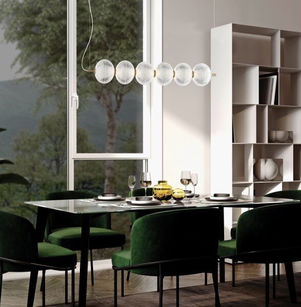 Lampadario LED a cavo PELLUCID LED/23W/230V oro/trasparente