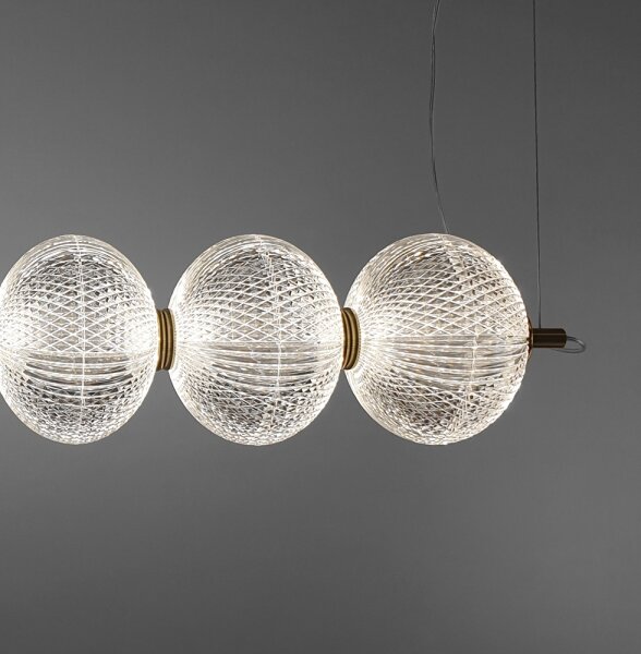 Lampadario LED a cavo PELLUCID LED/23W/230V oro/trasparente