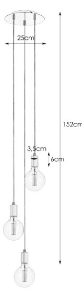 Markslöjd 106334 - Lampadario a sospensione con filo SKY 3xE27/60W/230V