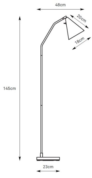 Markslöjd 108891 - Lampada da terra dimmerabile FUNIL LED/4,9W/230V grigia