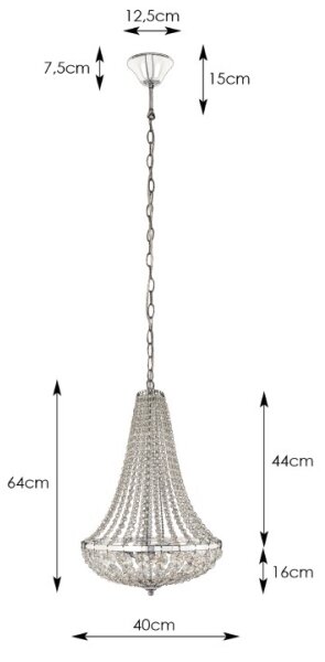 Markslöjd 106119 - Lampadario di cristallo su catena GRÄNSÖ 2xE14/40W/230V