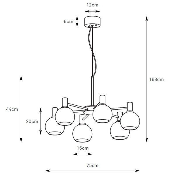 Markslöjd 109153 - Lampadario a sospensione con cavo AMBRA 6xE14/40W/230V oro/beige fumé