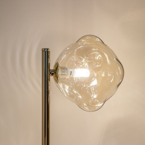 Brilagi - Lampada da terra VULCANO 3xG9/8W/230V oro/beige fumé