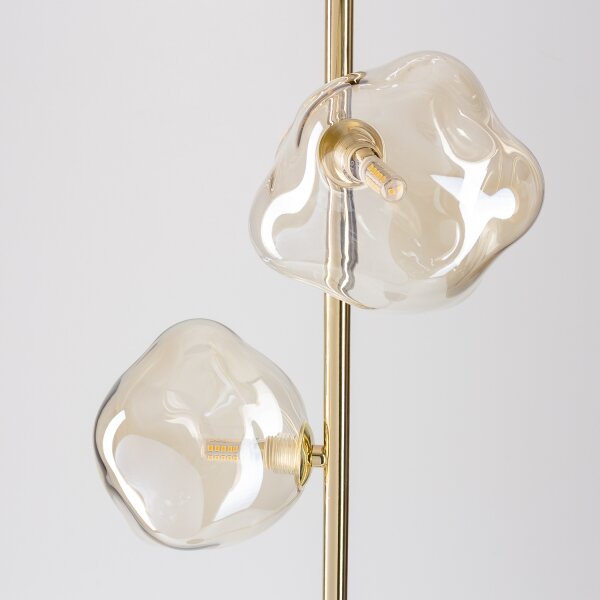 Brilagi - Lampada da terra VULCANO 3xG9/8W/230V oro/beige fumé