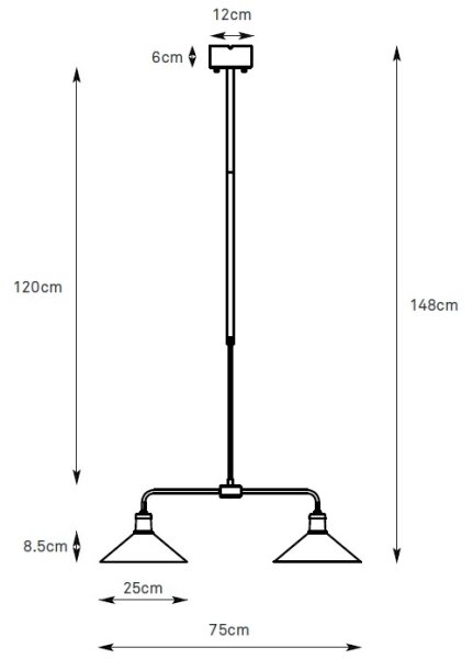 Markslöjd 109161 - Lampadario su asta VELA 2xE27/60W/230V verde/ottone