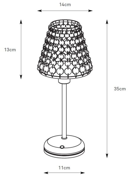 Markslöjd 109125 - Lampada da tavolo ricaricabile LED dimmerabile LIORA 1xE14/2W/2000 mAh ottone