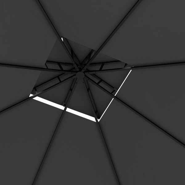 Outsunny Gazebo da Festa Gartenpavillon, 2,95 x 2,95 x 2, 85 m, Grigio scuro