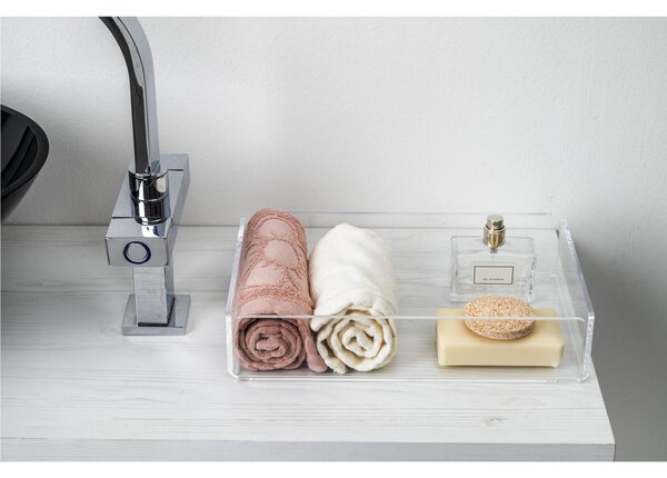 Contenitore da Bagno In Plexiglass BEAUTY TOILET big Dimensioni 27x17x h 6 cm - peso 0.3 kg ideale per tenere in ordine il tuo bagno Colore Trasparente