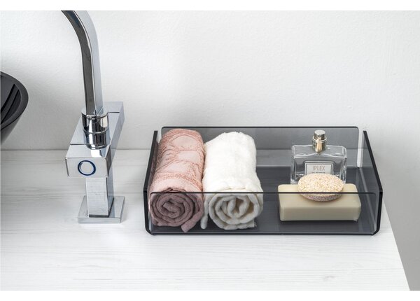Contenitore da Bagno In Plexiglass BEAUTY TOILET big Dimensioni 27x17x h 6 cm - peso 0.3 kg ideale per tenere in ordine il tuo bagno Colore Fume