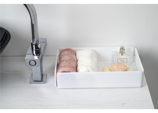 Contenitore da Bagno In Plexiglass BEAUTY TOILET big Dimensioni 27x17x h 6 cm - peso 0.3 kg ideale per tenere in ordine il tuo bagno Colore Bianco