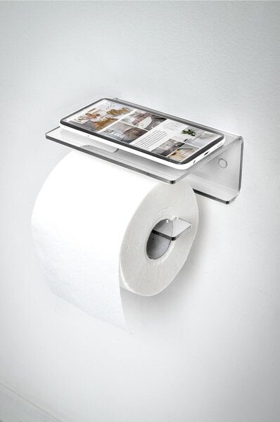 Portarotolo da Bagno In Plexiglass CLIO TOILET STAND Dimensioni 16x11x h 6,5 cm - peso 0.3 kg Colore Trasparente