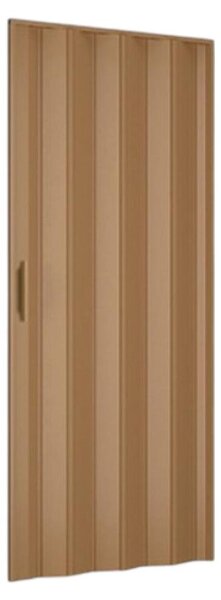 Porta a soffietto in PVC marrone chiaro con apertura laterale e chiusura magnetica 82x210 cm