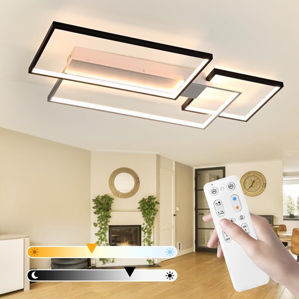 Moderna Lampada da Soffitto a LED Geometrica 90x50 cm Dimmerabile con Telecomando