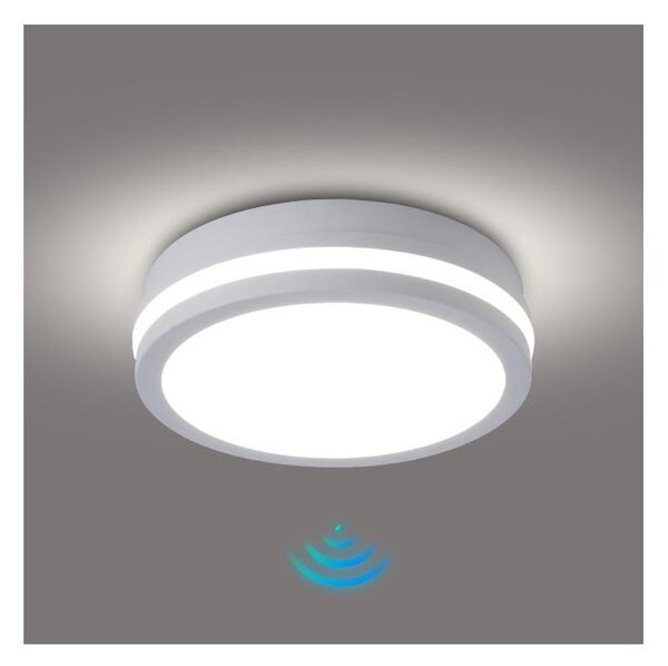 Brilagi - Lampada da esterno con sensore BENE LED/18W/230V diam. 21,5 cm bianco IP54