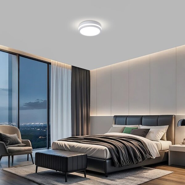 Brilagi - Lampada da esterno con sensore BENE LED/18W/230V diam. 21,5 cm bianco IP54