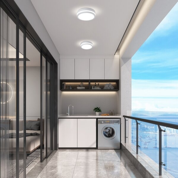 Brilagi - Lampada da esterno con sensore BENE LED/18W/230V diam. 21,5 cm bianco IP54