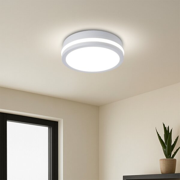 Brilagi - Lampada da esterno con sensore BENE LED/18W/230V diam. 21,5 cm bianco IP54