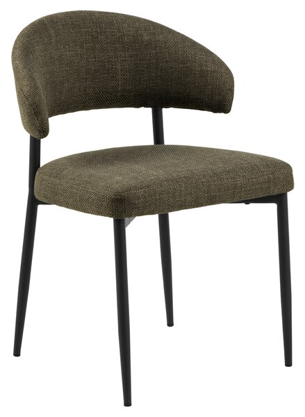 IRIS Verde Oliva (tessuto Basel 77) – SEDIA IMBOTTITA TESSUTO INTRECCIATO PER SOGGIORNO/SALA DA PRANZO IN STILE LOFT