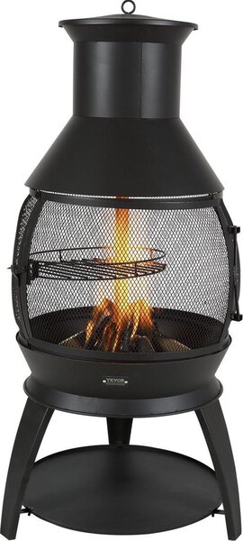 Camino da esterno Chiminea da 22 pollici in ferro con griglia e rivestimento per camino