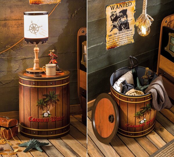 Comodino Piratesco a Forma di Botte